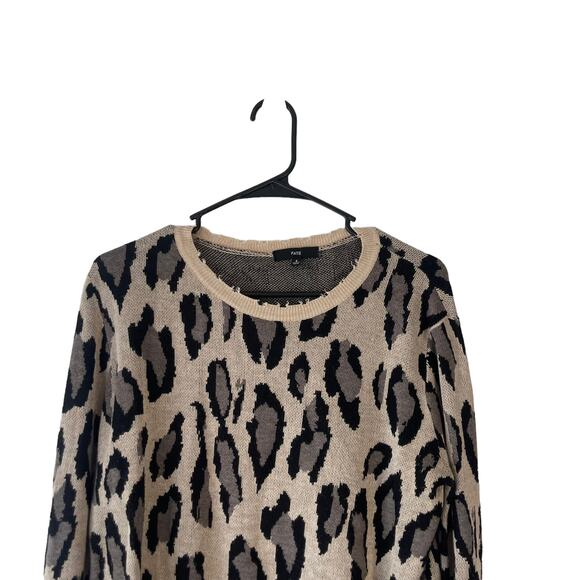 Fate Women's Size Small Cheetah Animal Print Distressed Sweater - Picture 2 of 9